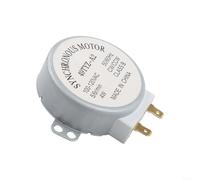 HomeVortex Moteur synchrone pour four à micro-ondes AC 220-240 V pour plateau tournant en verre, diamètre de l'axe 5 mm/7 mm, construction en polypropylène et métal, pièce de rechange argentée