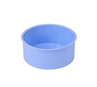 HomeVortex Moule à gâteau rond anti-adhésif en silicone souple et réutilisable pour gâteau au fromage, mousse, desserts - Bleu - Hauteur : 10,2 cm