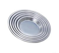 HomeVortex Moule à pizza rond en aluminium anodisé pour pizzas de 15,2 à 30,5 cm, plat profond ou peu profond pour une répartition uniforme de la chaleur, passe au four, argenté (17,8 cm)