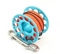 HomeVortex Moulinet de plongée avec ligne de 15 m/30 m, bobine en aluminium aéronautique T6061, double crochet en acier inoxydable 316, joint rotatif anti-torsion, pour bouée de marquage SMB (30 m