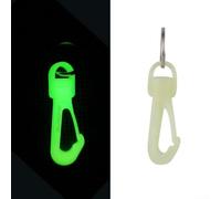 HomeVortex Mousqueton de plongée phosphorescent avec boucle rotative à 360 degrés, crochet de suspension étanche pour lampe torche de plongée et régulateur de caméra, vert fluo