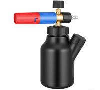 HomeVortex Mousse de 1 L, avec buse réglable, accessoire de nettoyeur haute pression à connexion rapide, pour nettoyage de voiture, flacon pulvérisateur en alliage antirouille (D)