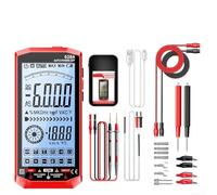 HomeVortex Multimètre numérique 628 A 6000 points True RMS USB-C rechargeable avec détection de fil NCV Live Écran rétroéclairé pour test électrique automatique 1000 V CC 750 V CA (628 A rouge Pro)