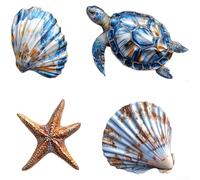 HomeVortex Ornement Mural Poisson en Buis Naturel pour Salle de Bain(A) | Buis naturel sculpté, style méditerranéen, fixation pour facile, 18x9cm, ambiance marine authentique