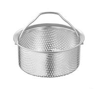 HomeVortex Panier vapeur en acier inoxydable 304 avec trous en maille fine, poignée pliable résistante à la chaleur et design empilable pour cuisiner, égoutter et égoutter dans la cuisine moderne (A)