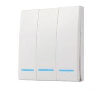 HomeVortex Panneau mural sans fil de type 86, 433 MHz RF à trois voies, pour lampes LED/fluorescentes/incandescentes, pour une installation facile, aucun câblage nécessaire, blanc