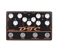 HomeVortex Pédale multi-effets 4 en 1 pour guitare électrique avec distorsion Overdrive Loop Delay True Bypass Corps en métal DC 9 V Compact Stompbox pour musiciens