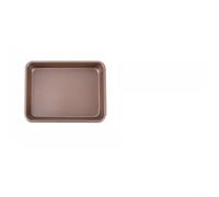 HomeVortex Plaque de cuisson rectangulaire en acier au carbone avec bord roulé pour rôtir des légumes, 28 x 28 cm, empilable, marron (B)