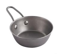 HomeVortex Plat à sauce en acier inoxydable argenté pour condiments et collations, bol empilable pour salle à manger et camping, 19,5 x 13 x 5 cm (17 cm)