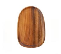 HomeVortex Plateau à goûter en bois de noyer fabriqué à la main, style japonais, assiette à dessert à fruits d'acacia finition naturelle laquée urushi, forme irrégulière, pour servir des sushis, 16 x