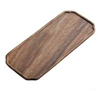 HomeVortex Plateau à thé en noyer naturel au design minimaliste Plateforme d'infusion sèche antidérapants pour théière de cuisine 28 x 18 cm (fenêtre SU)