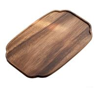 HomeVortex Plateau à thé en noyer naturel au design minimaliste Plateforme d'infusion sèche antidérapants pour théière de cuisine 28 x 18 cm (bégonia)