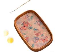 HomeVortex Plateau à thé en noyer, table d'infusion sèche de style chinois, 33 x 22 x 4 cm, rangement en bois pour cérémonie du thé, organisateur d'ustensiles
