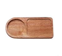 HomeVortex Plateau de service japonais en bois massif avec design minimaliste moderne, assiette semi-elliptique pour thé, pain, lait et collations, bois d'acacia, 11 x 6 x 2 cm, idéal pour la cuisine