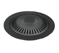 HomeVortex Poêle grill en fonte de 30 cm de diamètre avec couche antiadhésive - Poêle à barbecue sans fumée pour poisson, viande et grillades en plein air
