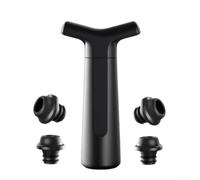 HomeVortex Pompe à vide économiseur de vin avec 4 dates pour bouchons à cadran, kit de scellage en silicone ABS pour bouteilles de vin rouge et blanc, garde le vin frais plus longtemps, noir