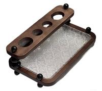 HomeVortex Porte-brosse à dents vintage en bois avec ventouses, étagère de rangement de salle de bain en chêne massif, pour 3 brosses, support mural sans perçage, avec motif floral bégonia