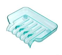HomeVortex Porte-savon cascade avec ventouse puissante, antidérapant surélevé pour un drainage rapide, accessoire de douche en plastique pour salle de bain et cuisine, rose (bleu clair)