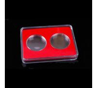 HomeVortex Présentoir à 2 compartiments pour pièces commémoratives de 20,5 mm à 30 mm, boîte de protection en plastique PS transparent avec bord texturé pour collection Silver Gold Copper