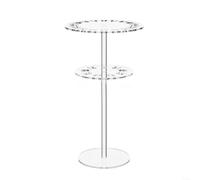 HomeVortex Présentoir à bijoux double couche en acrylique transparent de 30 cm pour colliers ras du cou et pendentifs, rangement compact pour commode à domicile ou magasin de vente au détail