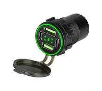 HomeVortex Prise de chargeur de voiture 132 W avec double port USB de type C et deux ports USB, pour adaptateur de charge rapide QC3.0 avec protection intelligente pour voitures, SUV, camions de 12 à