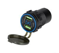 HomeVortex Prise de chargeur de voiture 132 W avec double port USB de type C et deux ports USB, pour adaptateur de charge rapide QC3.0 avec protection intelligente pour voitures, SUV, camions de 12 à