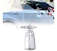 HomeVortex Pulvérisateur de mousse pour nettoyeur haute pression 1 l avec buse réglable de 6,35 mm en acier inoxydable PP transparent pour nettoyage de vitres de voiture, moto, allée