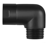 HomeVortex Raccord de douche coudé 90° G1/2 en laiton noir avec filetage femelle et mâle