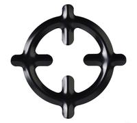 HomeVortex Réducteur de cuisinière à gaz en fonte pour casserole à moka, support de plaque de cuisson stable avec 4 pieds, noir, 16 x 12,5 cm