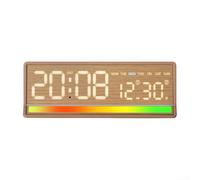 HomeVortex Réveil numérique LED avec affichage de la date, horloge de bureau électronique multifonction avec réglage de la luminosité et compte à rebours pour chambre à coucher, bureau, gris (jaune)