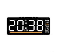 HomeVortex Réveil numérique LED minimaliste, avec affichage du jour, double alarme et température, horloge de chevet silencieuse sans tic-tac, pour chambre d'enfant, luminosité réglable (C)