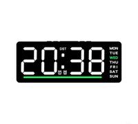 HomeVortex Réveil numérique LED minimaliste, avec affichage du jour, double alarme et température, horloge de chevet silencieuse sans tic-tac, pour chambre d'enfant, luminosité réglable (A)