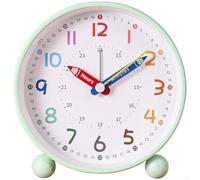 HomeVortex Réveil silencieux pour enfants et étudiants, rétroéclairé, pour apprendre à lire facilement les enseignants, horloge de chevet silencieuse, sans tic-tac, pour chambre à coucher, 20 x 20 x