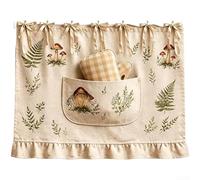 HomeVortex Rideau décoratif de style rustique avec poche de rangement, tissu polyester résistant à la chaleur, design à suspendre pour maison rustique, tissu polyester résistant à la chaleur, taille L