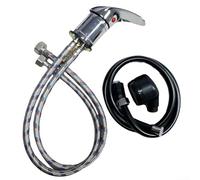 HomeVortex Robinet de shampooing en alliage de zinc avec contrôle de l'eau chaude et froide, design à poignée unique pour éviers de lavage des cheveux, comprend des tuyaux de douche de 55 cm et 100 cm