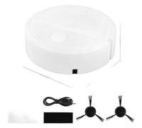 HomeVortex Robot aspirateur 3 en 1 Balai Rechargeable USB Machine de nettoyage automatique pour sols durs Silencieux Faible bruit Compact 18 cm Blanc (H)