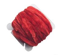 HomeVortex Rouleau de 5 m de tissu chenille chenille de 3,5 mm, fil fin, pour corps de nymphe et vers en laine, fournitures de fabrication de leurres de pêche moelleux, rouge