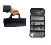 HomeVortex Sac de leurre de pêche avec 5 mailles pour l'extérieur - Noir - Pliable - Cinq compartiments - Pochette portable pour équipement de pêche