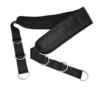 HomeVortex Sangle d'aviron pour gymnases à domicile, presse de jambes et bande de résistance, sangle de fitness réglable en polyester avec boucle rapide, 128 x 10 cm, noir pour systèmes de poulie