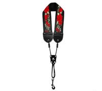 HomeVortex Sangle de cou brodée réglable avec crochet en métal, harnais d'épaule en coton doux pour saxophone soprano, alto, ténor, ajustement confortable pour les étudiants (TS06)
