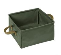 HomeVortex Seau à eau pliable de 13 L, lavabo pliable en PVC extra épais à 3 couches avec poignées renforcées, récipient carré portable, pour camping, randonnée, pêche (vert kaki)