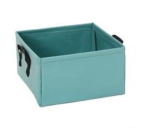 HomeVortex Seau à eau pliable de 13 L, lavabo pliable en PVC extra épais à 3 couches avec poignées renforcées, récipient carré portable, pour camping, randonnée, pêche (bleu lac)