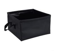 HomeVortex Seau à eau pliable de 13 L, très épais en PVC à 3 couches avec poignées renforcées, récipient carré portable, pour camping, randonnée, pêche (noir)