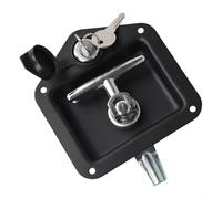 HomeVortex Serrure pliable en acier inoxydable pour porte de remorque, serrure de boîte à outils sécurisée avec 2 clés pour armoire de caravane, argenté