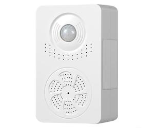 HomeVortex Sonnette de bienvenue avec détecteur de mouvement, lecteur audio vocal enregistrable pour entrée de magasin, alarme de sécurité à détection infrarouge, blanc, 20 voix ou message d'accueil