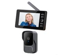 HomeVortex Sonnette vidéo avec écran de 4,3", caméra sans fil, grand angle de 170°, voix bidirectionnelle, enregistrement automatique sur carte TF, batterie 4000 mAh pour la sécurité à domicile,