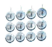 HomeVortex Spinner 3D réfléchissant dissuasif d'oiseaux en acier inoxydable - Effrayeur de pigeons pour jardin, balcon, fenêtre - Tiges répulsives humaines 10 cm Argent (4 bandes)