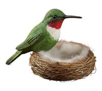 HomeVortex Statue d'oiseau de style américain pour nid, décoration de jardin symbolisant l'espoir et le nouveau départ, figurine d'oiseau rouge, bleu, vert pour la maison et la cour (style oiseau vert