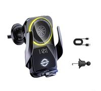HomeVortex Support de téléphone de voiture semi-conducteur avec chargement sans fil 15 W, affichage numérique pour moniteur de température en temps réel, convient pour les téléphones, noir et noir