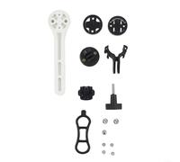 HomeVortex Support d'ordinateur de vélo, pour guidon intégré de vélo de route, rallonge de potence GPS en nylon, compatible avec Garmin, Bryton pour œil de chat, support central de lumière (blanc)